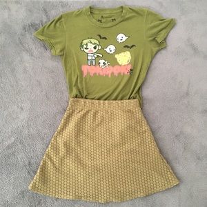 Tokidoki Zombie Ghost Tee and Mini Skirt